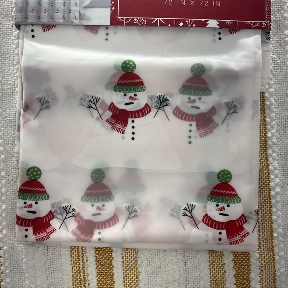NWT Christmas Shower Curtain-Snowman 72 in X 72 IN - Picture 6 of 6